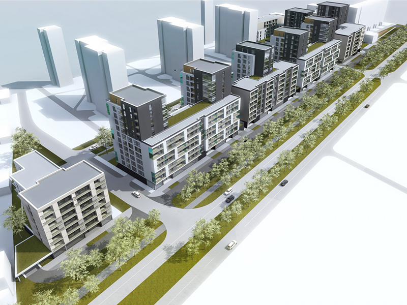 Zabudowa mieszkalno-usługowa przy ul. Człuchowskiej wizualizacja