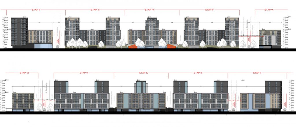 Zabudowa mieszkalno-usługowa przy ul. Człuchowskiej wizualiazacja