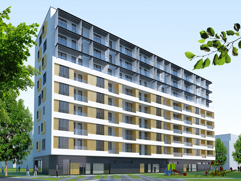 Budynek mieszkalny przy ul. Ghandi wizualizacja