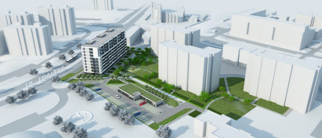 Budynek mieszkalny przy ul. Ghandi wizualizacja