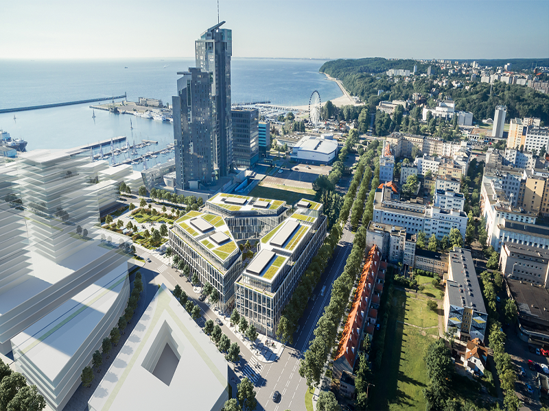 Wizualizacja konkurs - Gdynia - budynek biurowy na terenie Molo Rybackiego